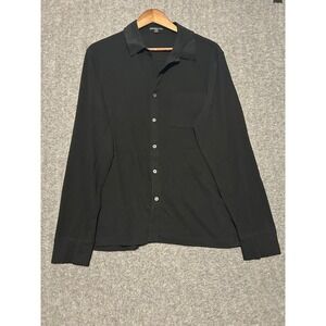 James perse button up shirt long sleeve black mens cotton size 3 read